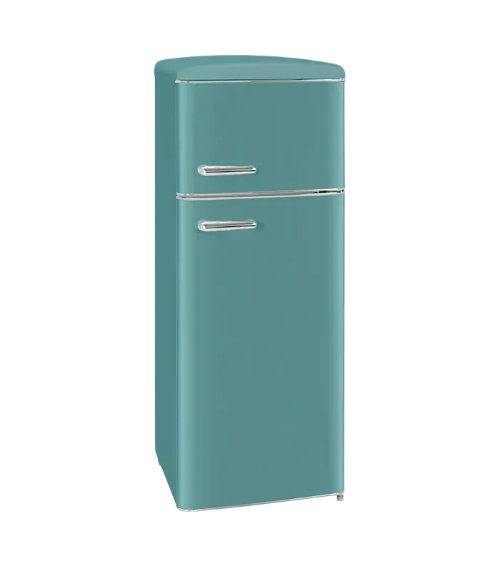 Exquisit RKGC270-45-H-160E Retro Kühl-Gefrier-Kombination 206L Taubenblau