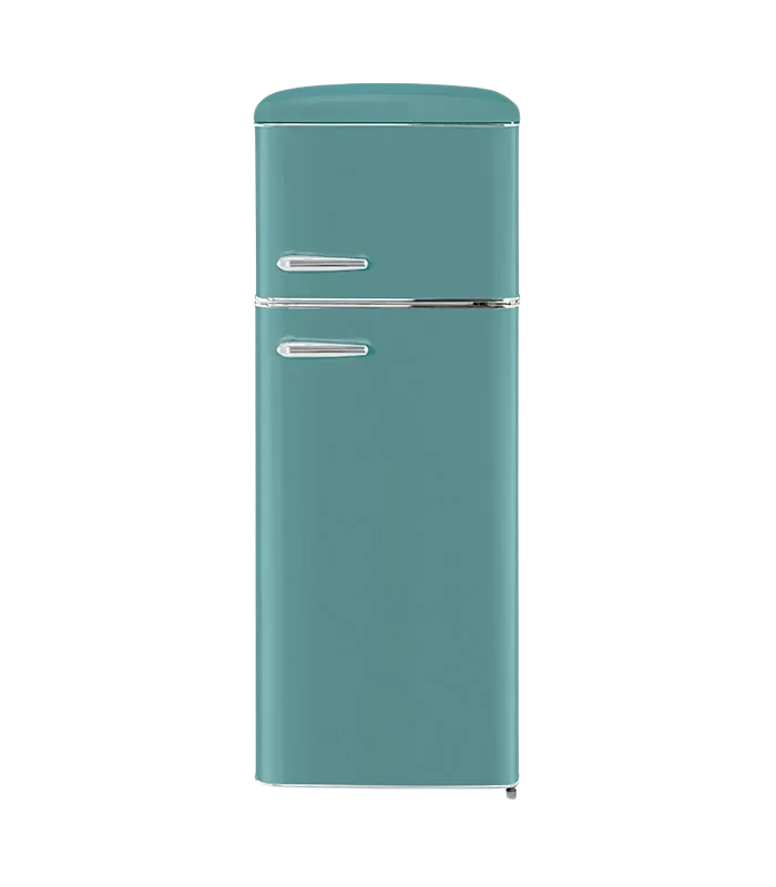Exquisit RKGC270-45-H-160E Retro Kühl-Gefrier-Kombination 206L Taubenblau