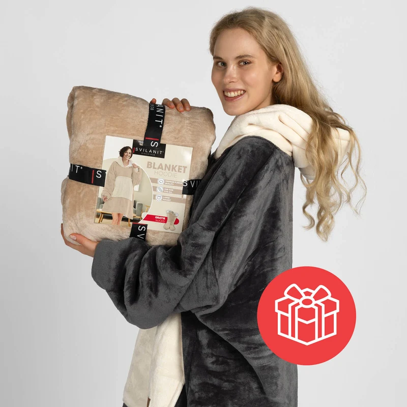Kapuzendecke Svilanit + Geschenk: Socken