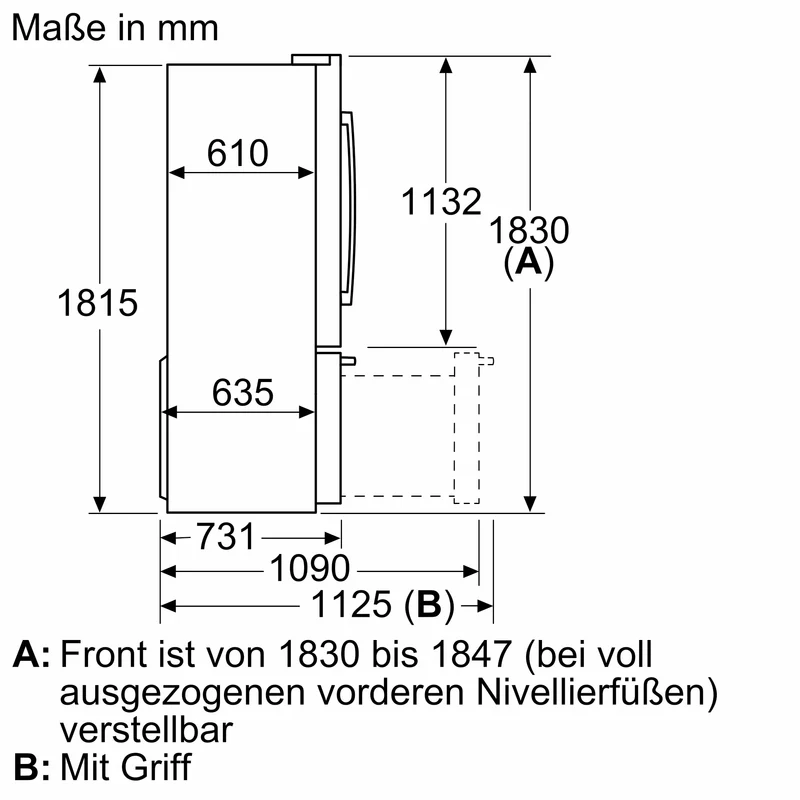 Bosch KFF96PIEP French Door Kühl-Gefrierkombination 605L Edelstahl NoFrost EEK E