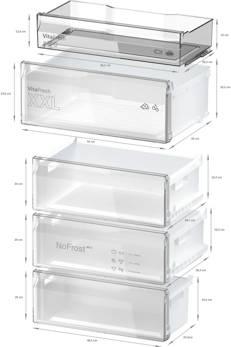 Bosch KGN49EICF Kühl-Gefrierkombination 440L Edelstahl-Optik NoFrost EEK C