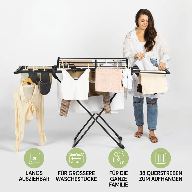 Erweiterbare Wäscheständer Vitapur DryMax Wing