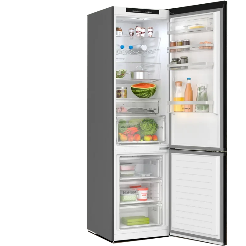 Bosch KGN39EXCF Kühl-Gefrierkombination 366L Edelstahl Schwarz NoFrost EEK C
