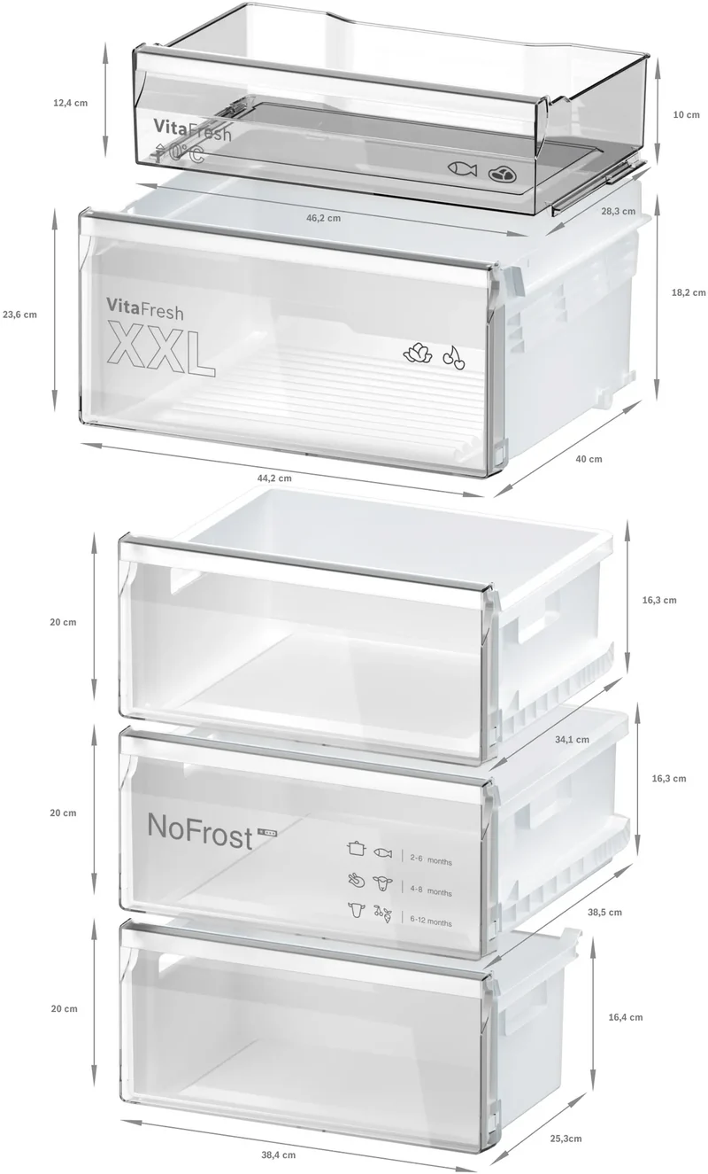 Bosch KGN36EICF Kühl-Gefrierkombination 308L Edelstahl NoFrost EEK C