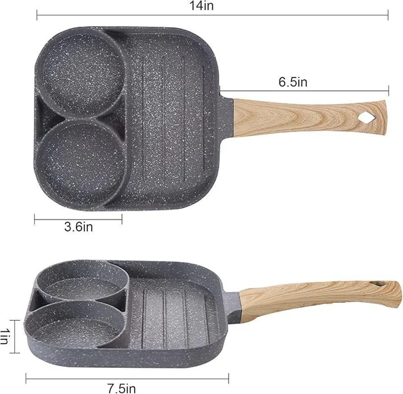 4-Hole Omelet Burger Grill Pan