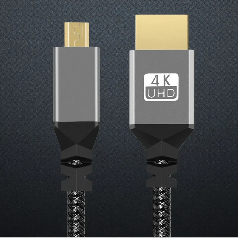 Micro HDMI to HDMI Nylon Braid Cable 1.5m