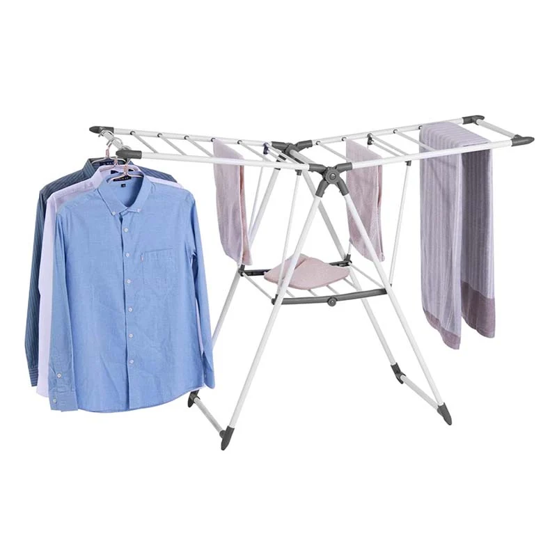Heavy-Duty Powder-Coated Cloth Drying Rack (Foldable & Rust-Resistant Clothes Airer)