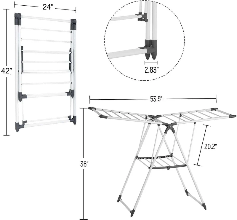 Heavy-Duty Powder-Coated Cloth Drying Rack (Foldable & Rust-Resistant Clothes Airer)