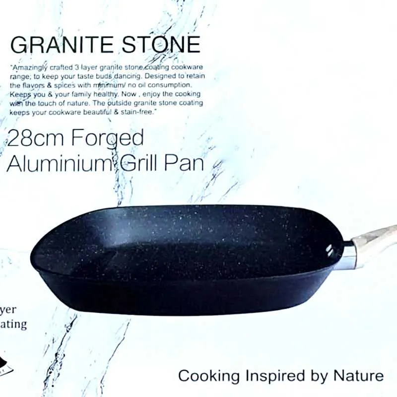 Non Stick Granite Stone Grill Pan 28 cm