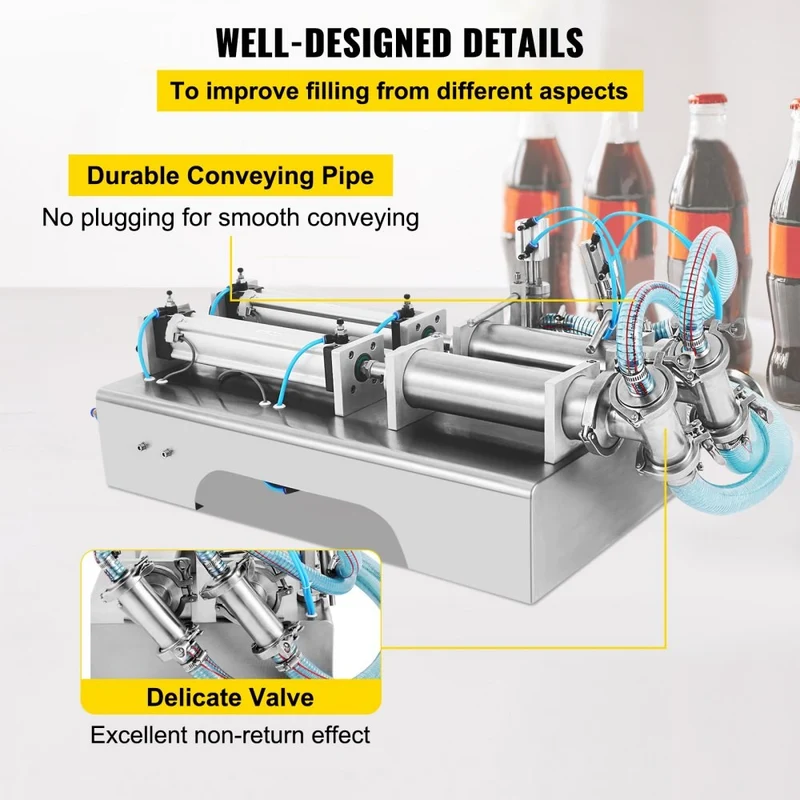 Füllmaschine 10W Flüssigkeitsabfüllmaschine 100-1000ML Doppelkopf Abfüller