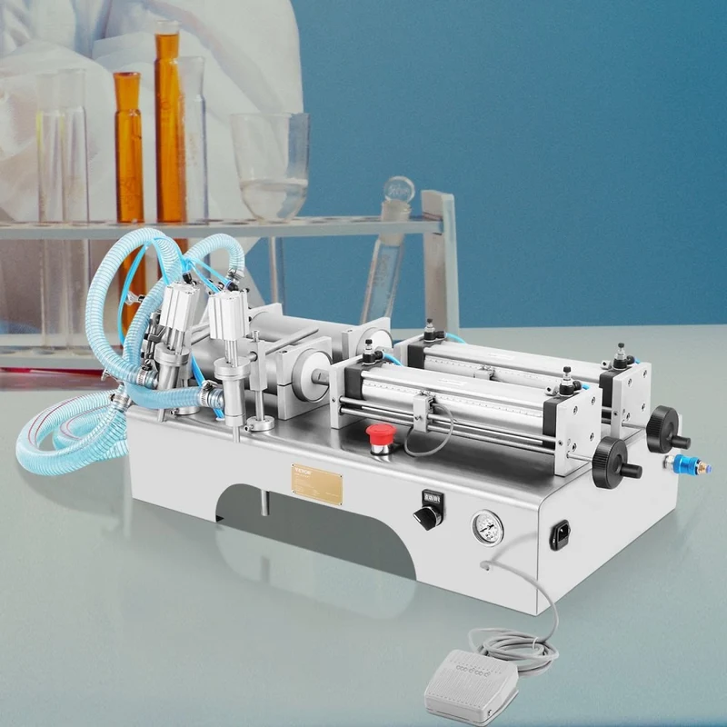 Füllmaschine 10W Flüssigkeitsabfüllmaschine 100-1000ML Doppelkopf Abfüller