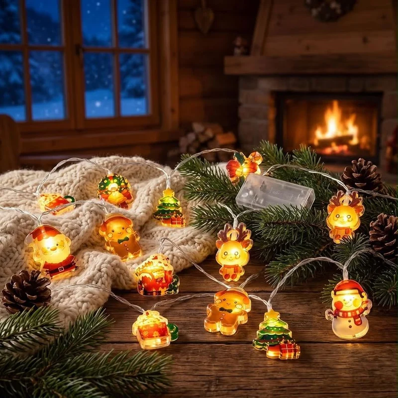 3m LED Lichterkette Weihnachten Figuren Batterie Deko