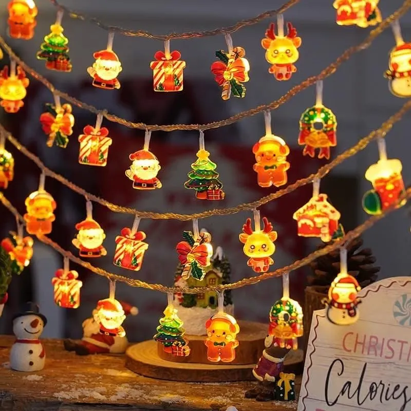 3m LED Lichterkette Weihnachten Figuren Batterie Deko