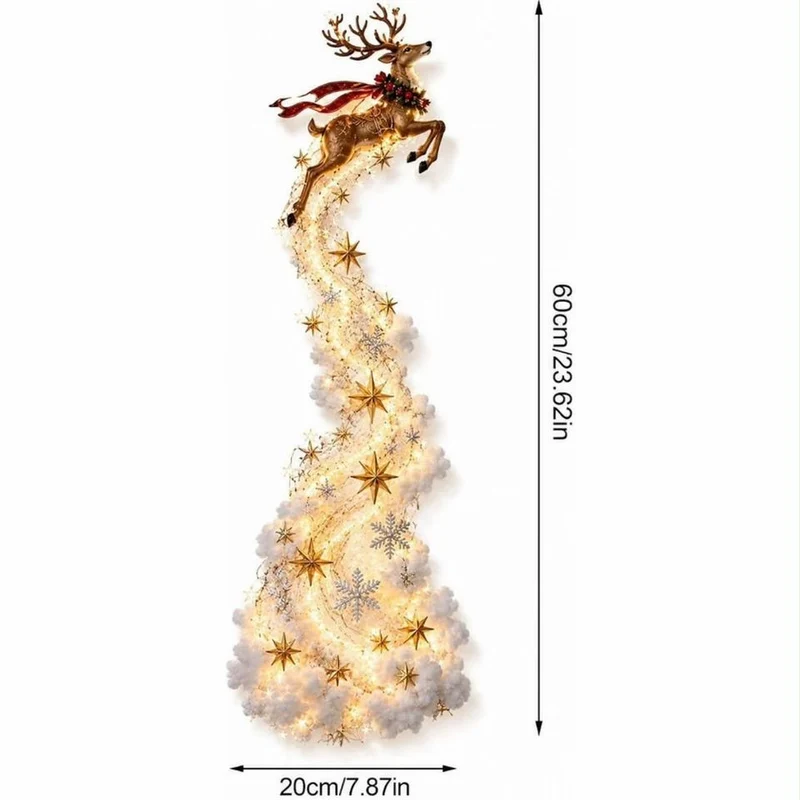 Weihnachtsdeko Rentier Lichterkette LED Hängedeko