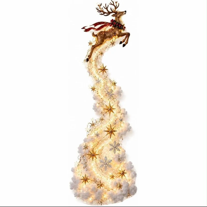 Weihnachtsdeko Rentier Lichterkette LED Hängedeko