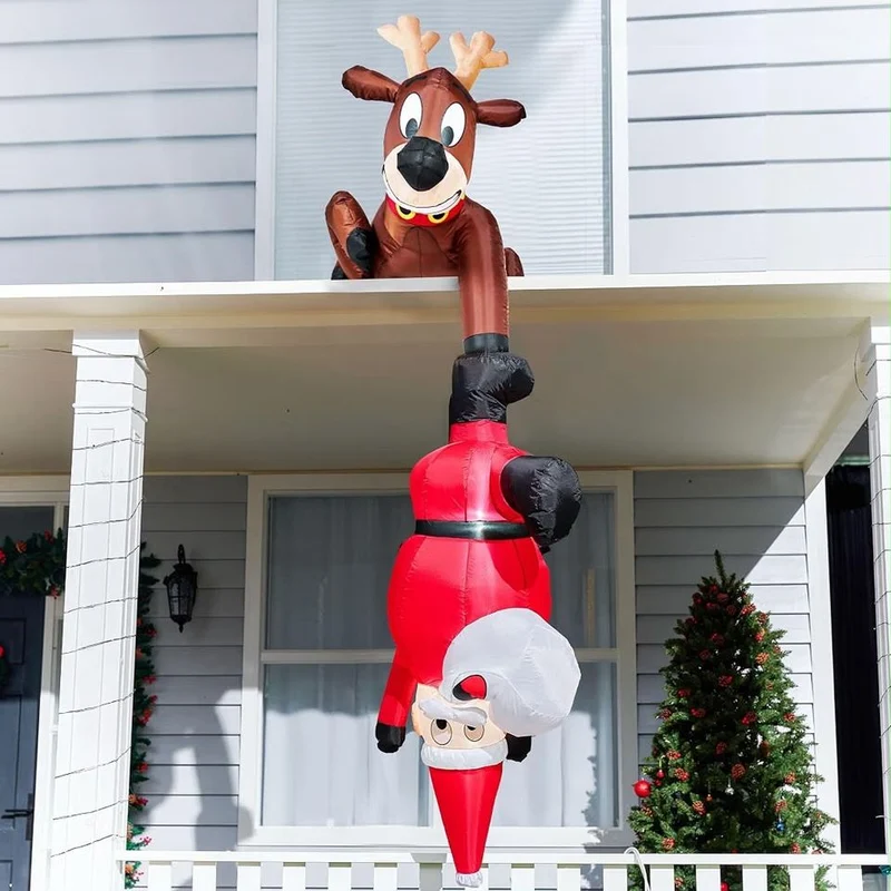 240cm Aufblasbare LED Weihnachtsdekoration Rentier Weihnachtsmann
