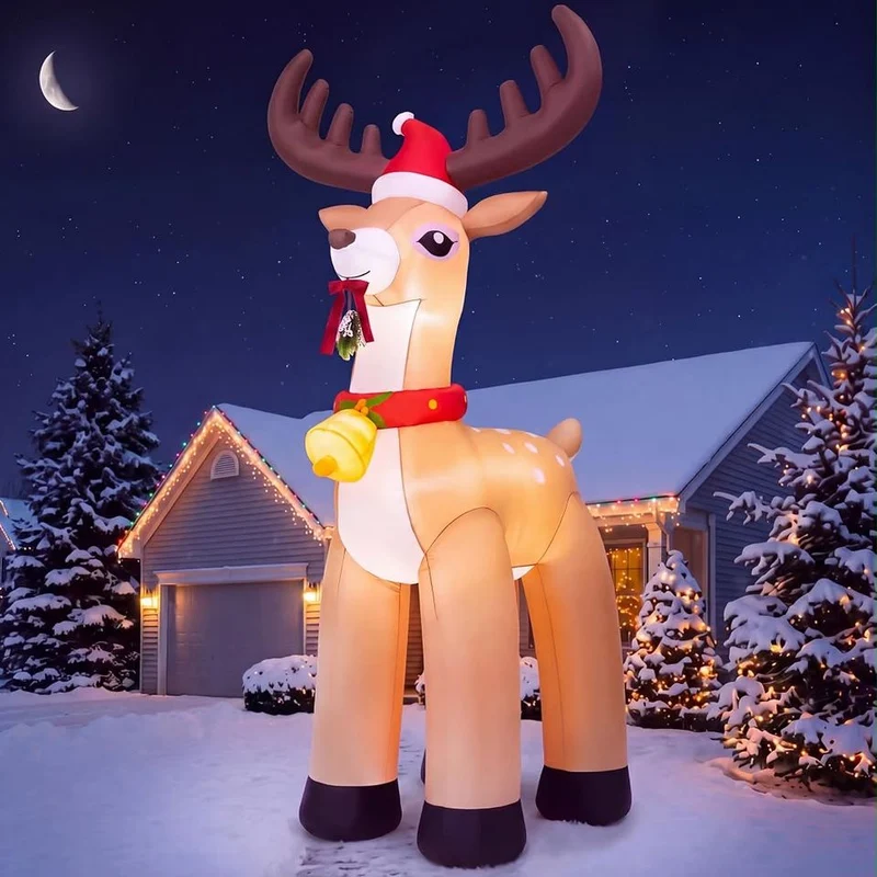 300cm Aufblasbares LED Rentier Riesige Weihnachtsdeko XXL Gartendeko