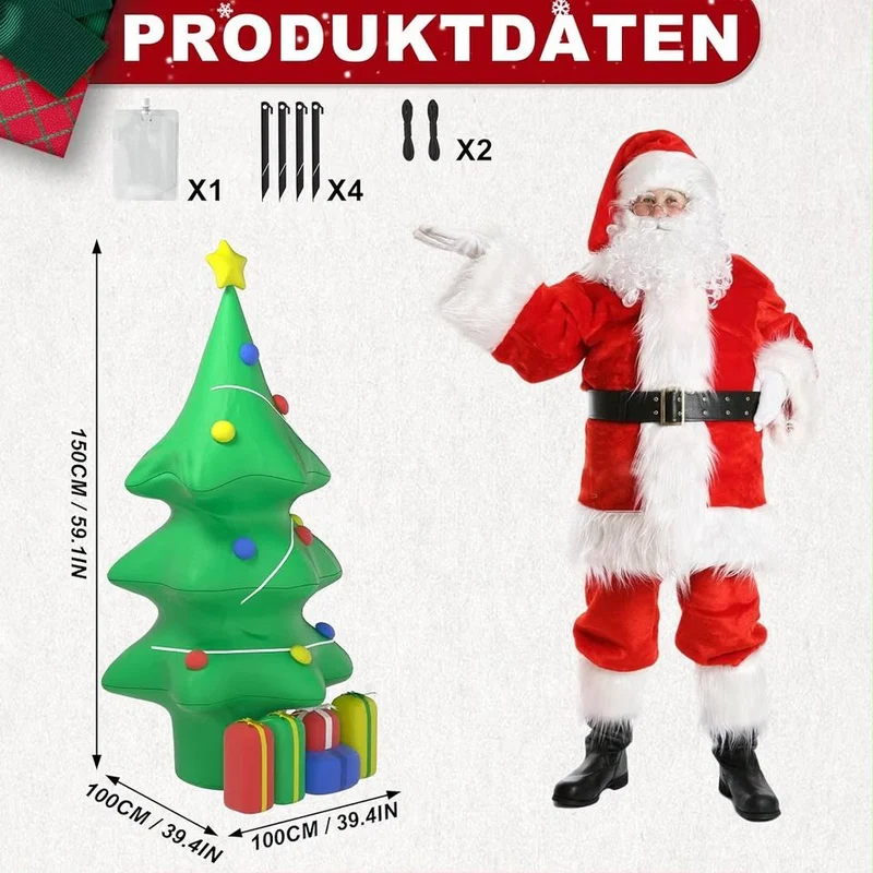 150cm Aufblasbarer Weihnachtsbaum LED Beleuchtung Weihnachtsdeko