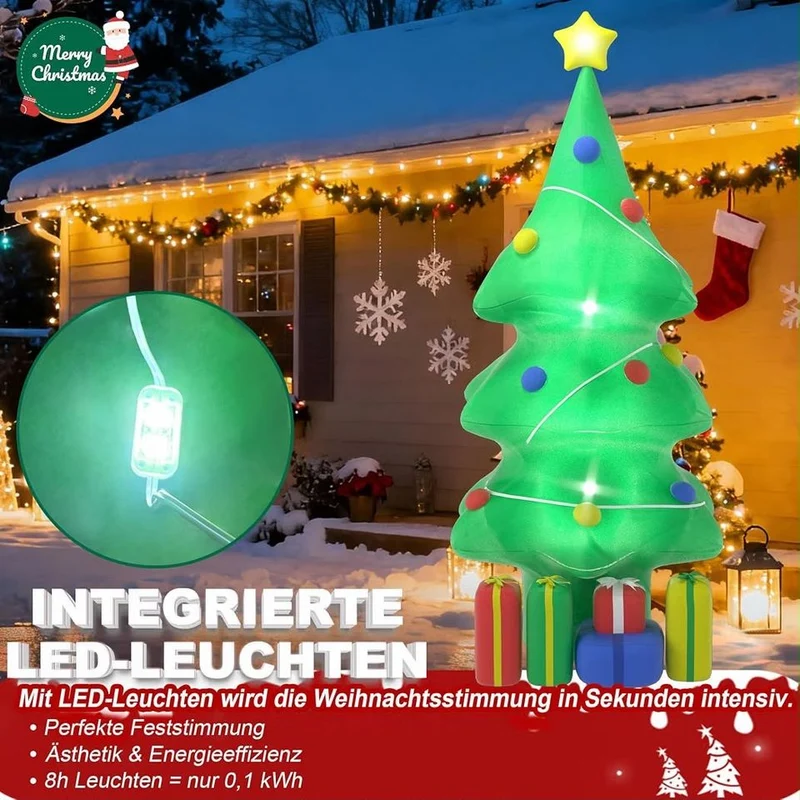 150cm Aufblasbarer Weihnachtsbaum LED Beleuchtung Weihnachtsdeko