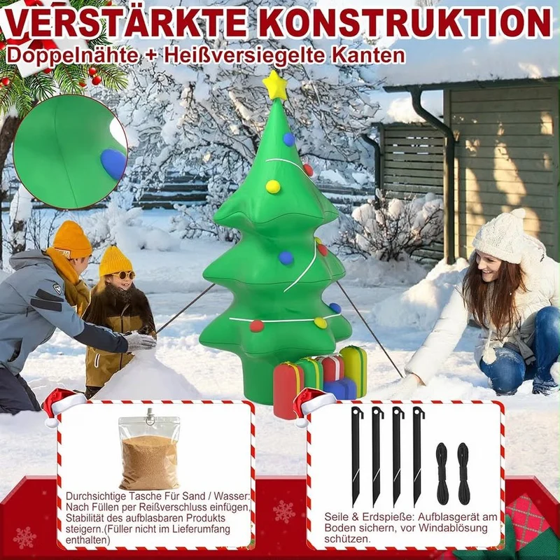 150cm Aufblasbarer Weihnachtsbaum LED Beleuchtung Weihnachtsdeko