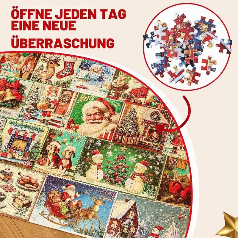 1000tlg Puzzle Adventskalender Weihnachten 24 Tagesfächer Countdown