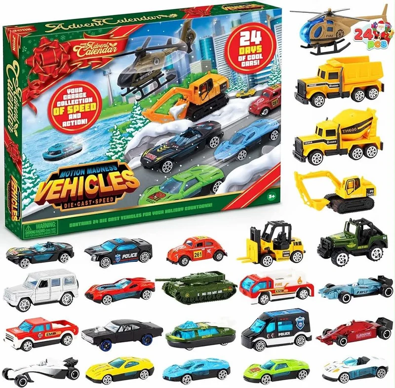 Adventskalender 24 Druckguss-Fahrzeuge Autos Spielzeug Weihnachten