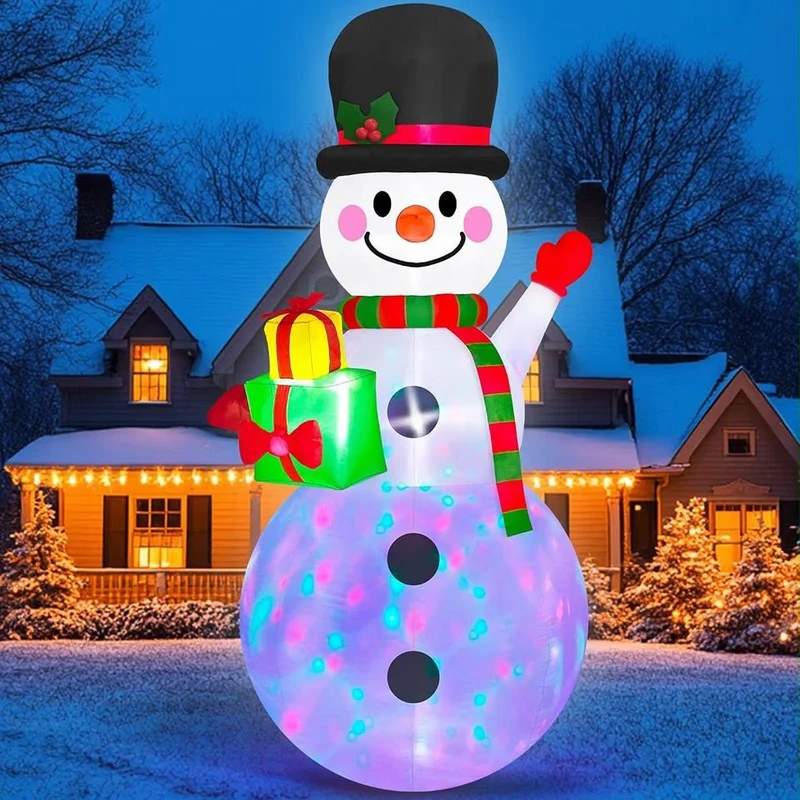 244cm LED Schneemann Aufblasbar Weihnachtsdeko Beleuchtet Garten XXL