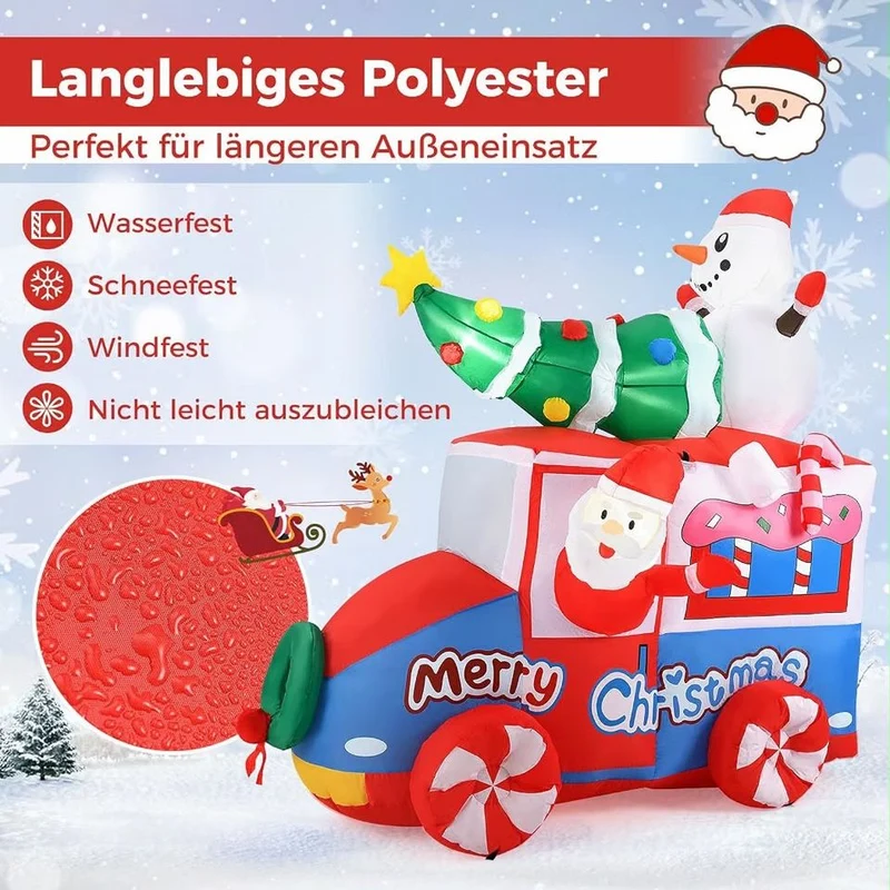 Aufblasbarer LED Weihnachtsmann Auto Schneemann Weihnachtsdeko