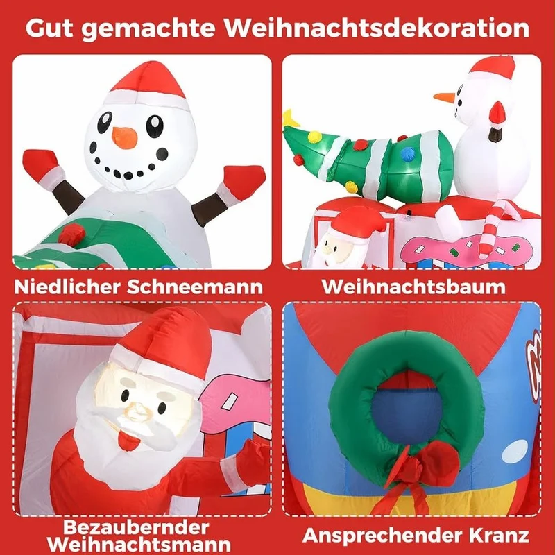 Aufblasbarer LED Weihnachtsmann Auto Schneemann Weihnachtsdeko