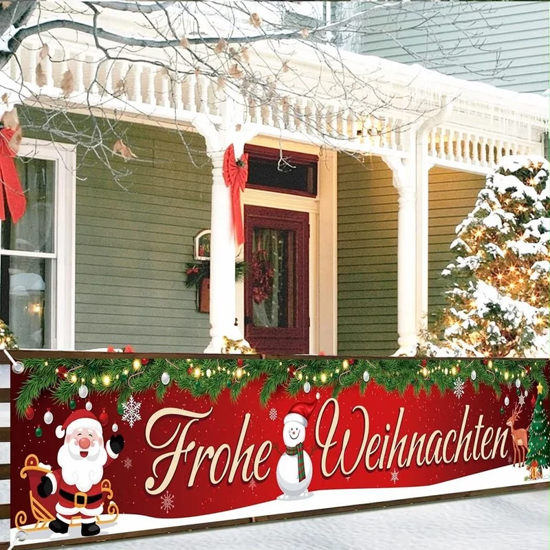Weihnachtsbanner 300x50cm Frohe Weihnachten Deko Banner
