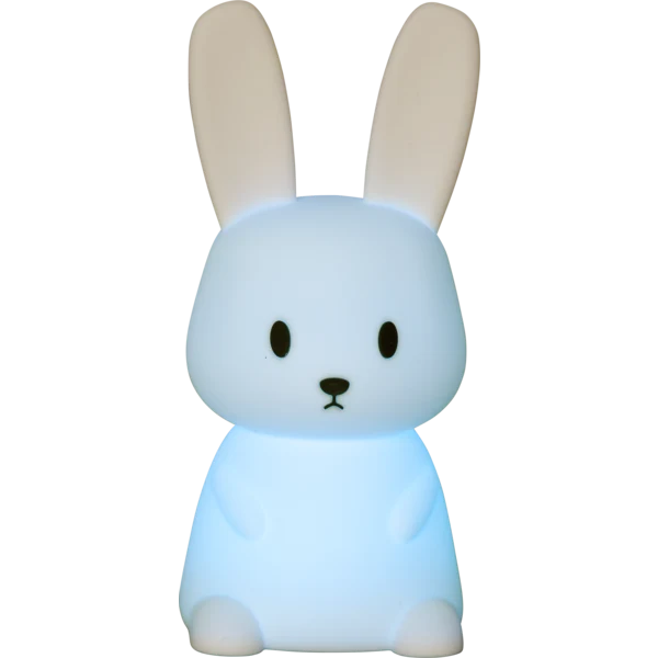 Star Trading LED Nachtlicht "Bunny", Hase weiß, 7 einstellbare Farben, mit Touchsensor, 0,3 W, ca. 9x20 cm, Batterie, Silikon