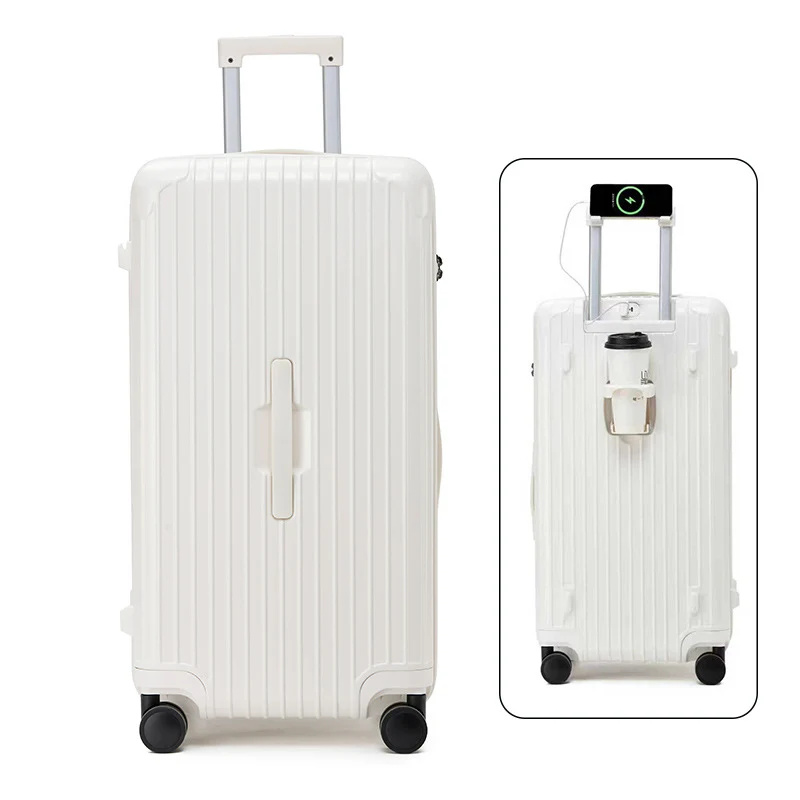 Hartschalen-Reisekoffer Unisex – 360-Grad-Spinner-Räder, Teleskopgriff, mit Schloss, mehrere Innenfächer
