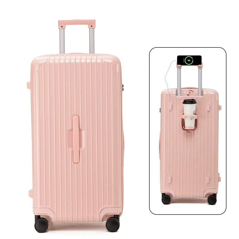 Hartschalen-Reisekoffer Unisex – 360-Grad-Spinner-Räder, Teleskopgriff, mit Schloss, mehrere Innenfächer