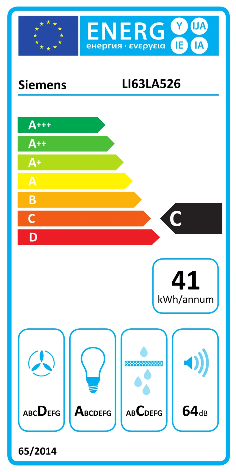 Siemens LI63LA526 iQ100 - Flachschirm-Dunsthaube - 60 cm - Silbermetallic + LZ46551 Edelstahl Griff