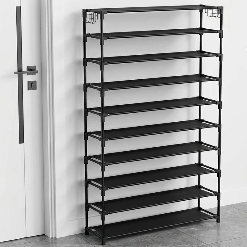 👟 50% RABATT! 🏠 Vertikaler 10-stöckiger Schuhständer – Platzsparend, große Kapazität & Seitenhaken – Ideal für Flur, Kleiderschrank & kleine Räume ✨