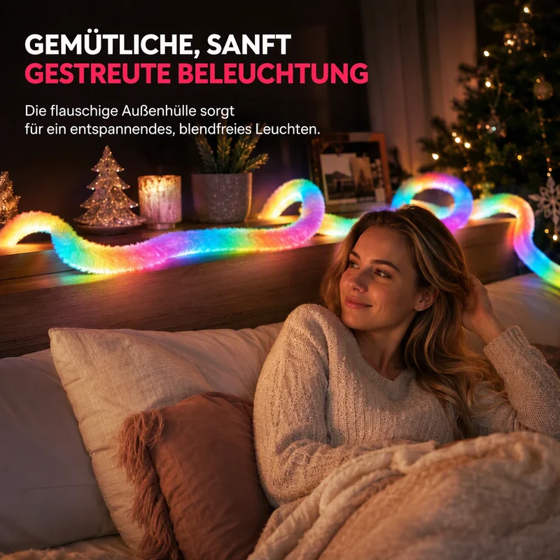 ✨ 50% RABATT! 🌟 Neon-Lichtband in Marderfell-Optik – 360° Rundumbeleuchtung ✨