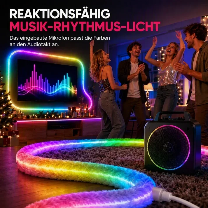 ✨ 50% RABATT! 🌟 Neon-Lichtband in Marderfell-Optik – 360° Rundumbeleuchtung ✨