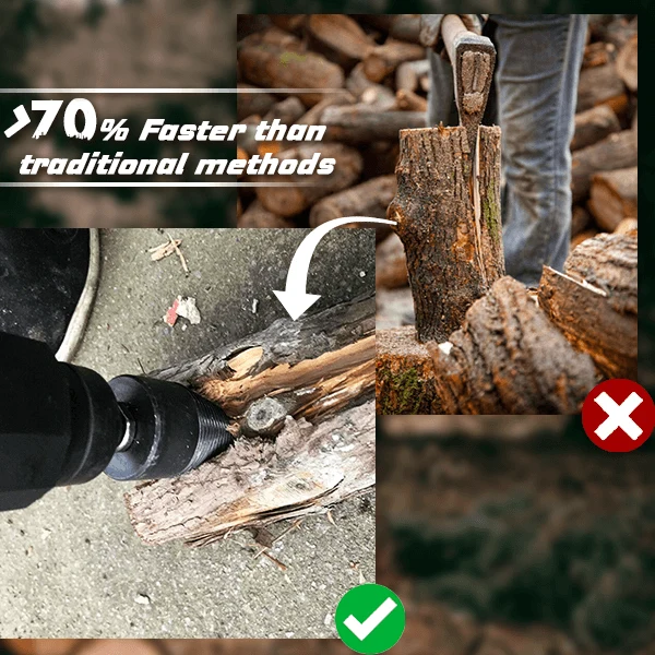 🔧50% RABATT! Holzspaltbohrer – Nützliches Holzspaltwerkzeug für Bohrmaschine & Schlagbohrer, ideal für Kaminholz & Gartenarbeit 🔥