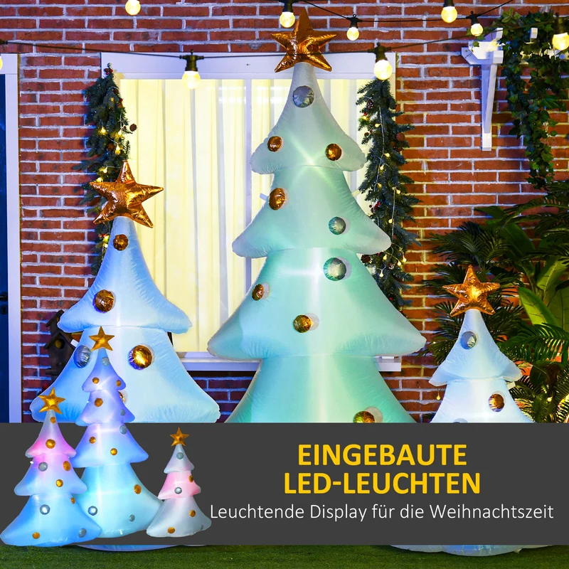 3er-Set Aufblasbare Weihnachtsbäume Gebläse Indoor Outdoor