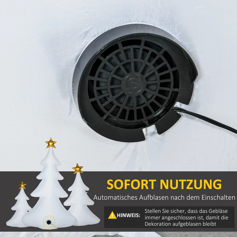3er-Set Aufblasbare Weihnachtsbäume Gebläse Indoor Outdoor