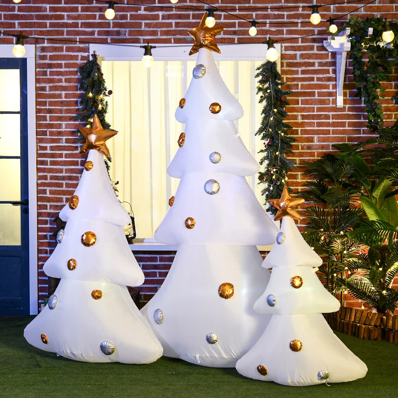 3er-Set Aufblasbare Weihnachtsbäume Gebläse Indoor Outdoor