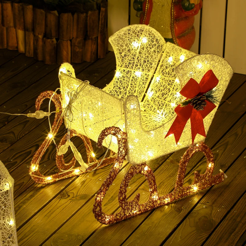 LED Weihnachtsdekoration Rentier Schlitten Außenbeleuchtung