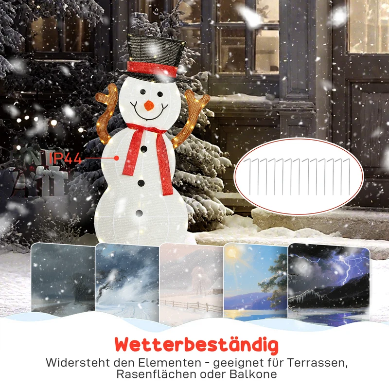 Schneemann Familie 3-teilig LED Beleuchtung Außendekoration Weihnachten