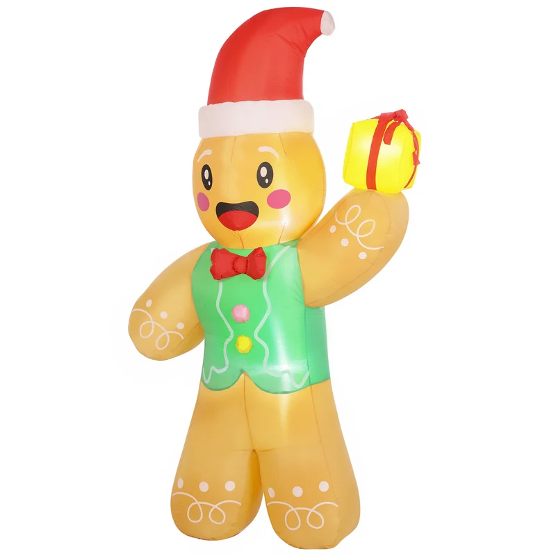Aufblasbarer Weihnachts-Lebkuchenmann 250cm LED Beleuchtung