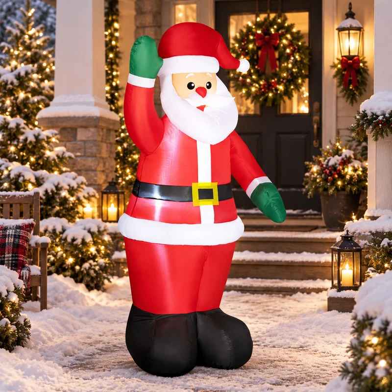 Aufblasbarer Weihnachtsmann 184cm LED Beleuchtung Gartendekoration