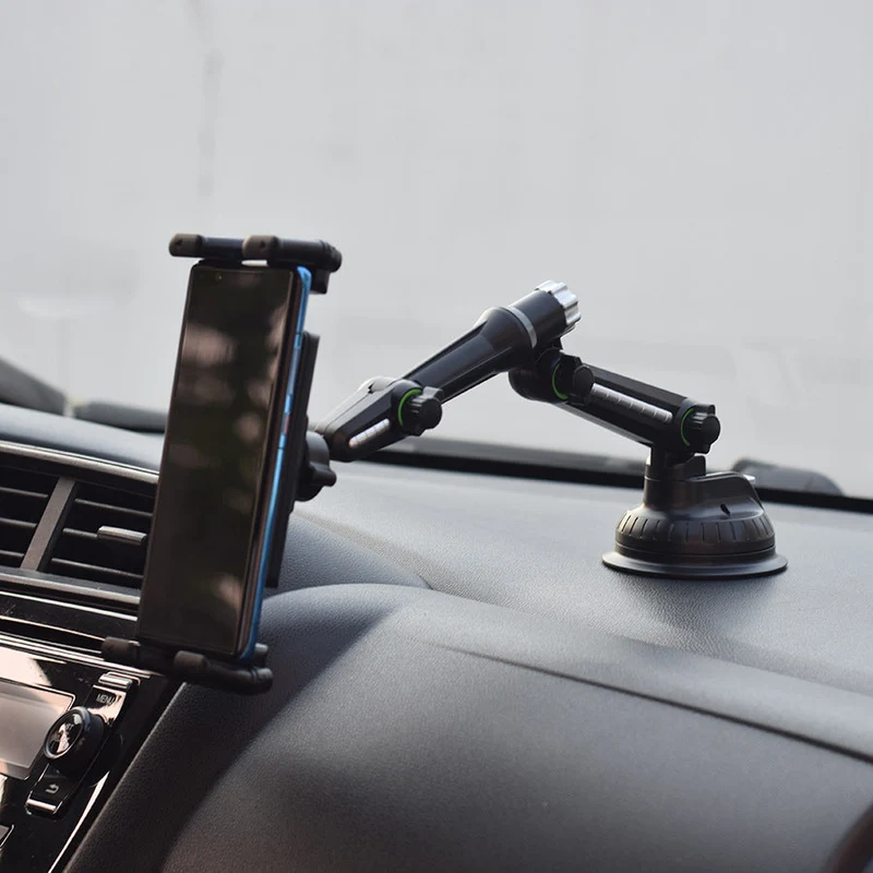 verstellbarer teleskopischer Auto-Windschutzscheiben-Tablet-Halter mit schwerer Saugnapf-Befestigung Brehn