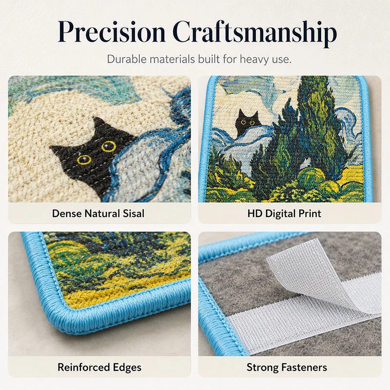 🐱 50% RABATT! 🎨 Wandmontiertes Sisal-Kratzboard – Dekorativ, robust & kratzfest – Perfekt für katzenfreundliche Wohnungen & Möbelschutz 🌿