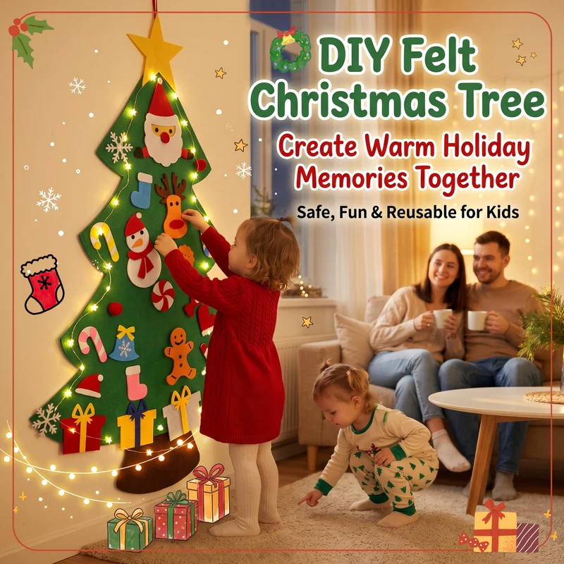🎄Weihnachtsaktion - 50 % Rabatt🎁DIY-Filz-Weihnachtsbaum-Set