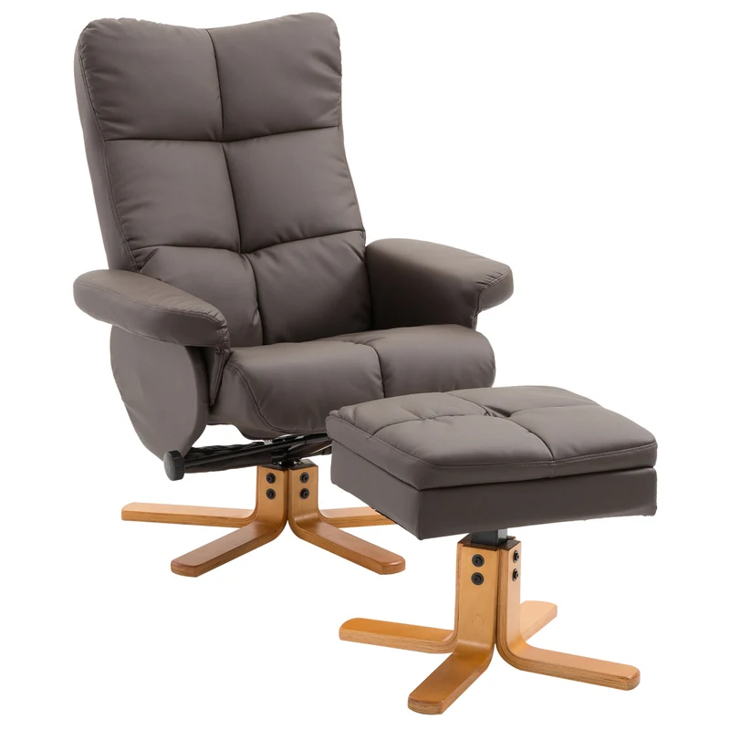 Relaxsessel mit Hocker Fernsehsessel Liegefunktion Kunstleder