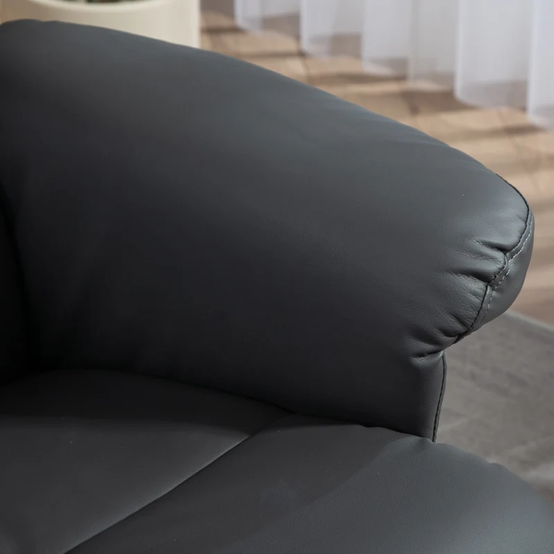 Relaxsessel Sessel mit Hocker Fußhocker Kunstleder Dunkelgrau